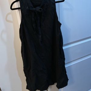 Splendid black cotton dress with bow tie top